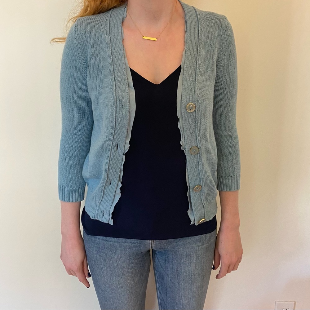 3/4 Sleeve light blue sweater - juicy